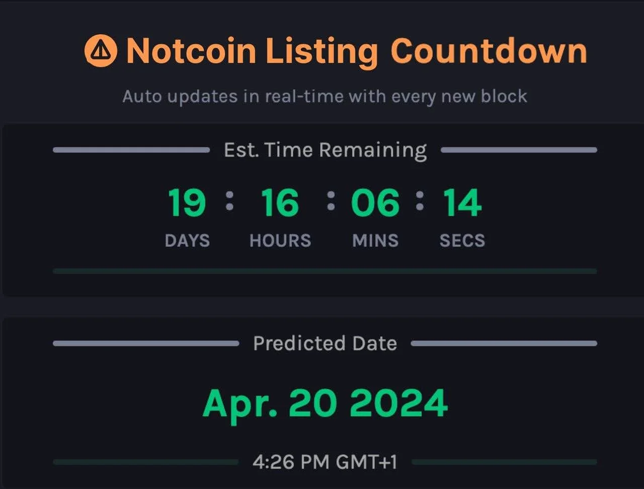 Notcoin Listing Countdown